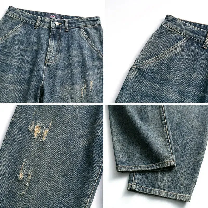 Vintage Relaxed Fit Distressed Jeans