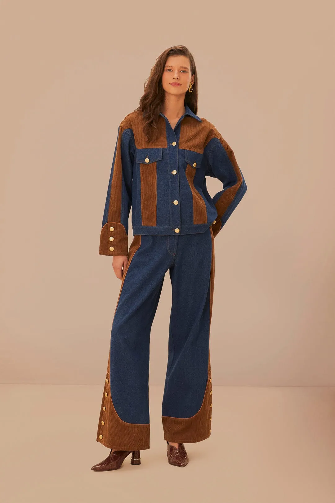 Western Denim Wide Pants Low Waisted