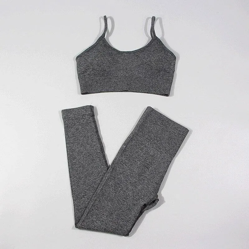 Yoga Set Tops And Leggings Active Wear Workout Clothes For Women